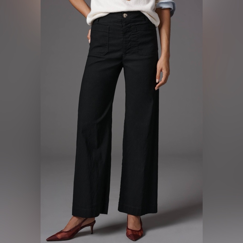 Anthropologie Maeve The Colette Magic Fabric Pants size 34 petite black - Picture 2 of 11